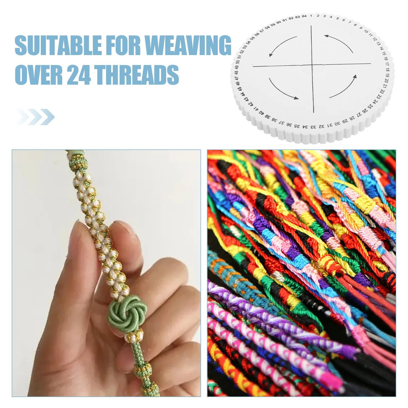 64Slot Braiding Disk Plate Durable Thick Design For Bracelet Weaving Over 24 Threads String Craft Tool Kumihimo Disk Beading