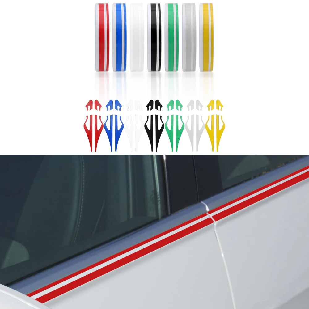 1 rolle Farbe Auto Körper Aufkleber Vinyl Aufkleber Striping Doppel Linie Band Universal Dekoration Streifen Dekor Auto Styling Zubehör