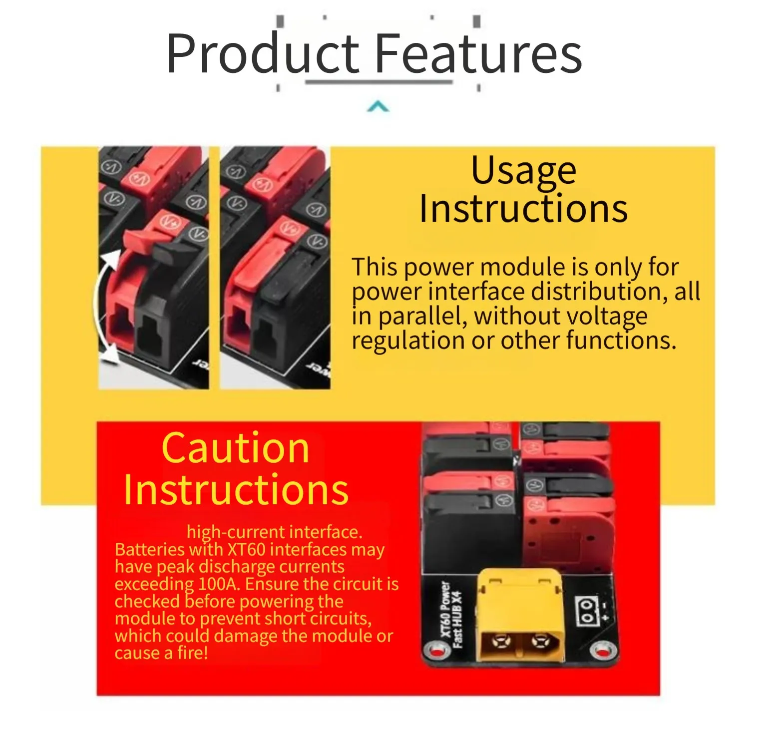 For xt60-Compatible for Power Distribution Module for Hobbyist Electronics Supporting 20A Max Input and Multiple Output