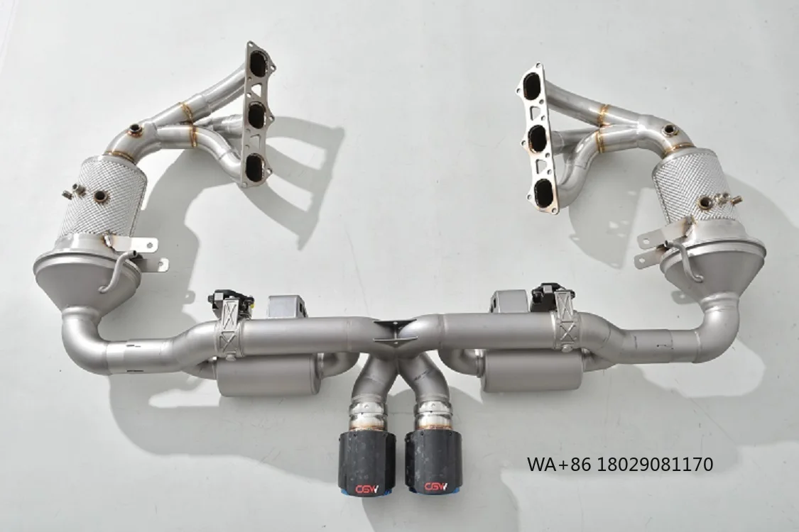 

CGW Stainless Steel Valve Full Exhaust Muffler Pipes Downpipe Catted and Catback with Remote Control for 992 GT3 RS