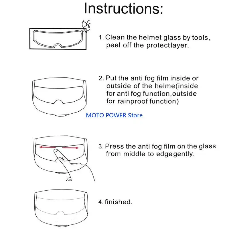 

G7ND Motorcycle Helmet Shield Anti-scratch Anti-Fog Film Clear Visor Lens Insert Fog Resistant Rain Water Universal