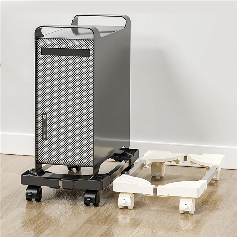 

Adjustable Mobile CPU Stand Computer Host Bracket with 4 Caster Wheels Under Desk Computer Mainframe Rack For Home Office