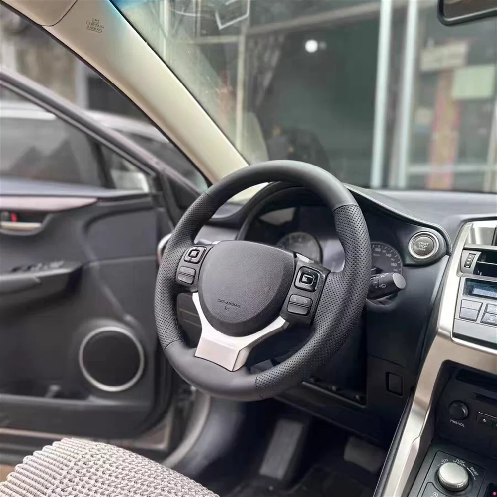 

Hand Sewing Auto Interior Steering Wheel Braid Car Steering Wheel Cover Genuine Leather For Lexus NX300 NX300H IS350 2015-2021