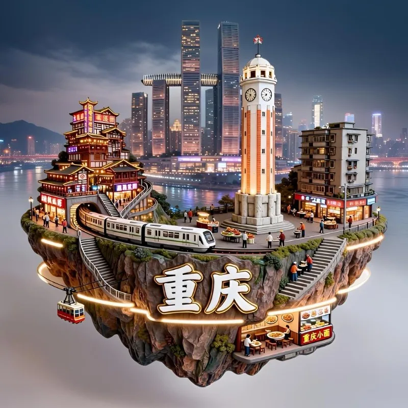 

China Metal Fridge Stickers Wuhan Huanghelou Travel Souvenirs Guilin Tianjin Tibet Hangzhou Suzhou Nanjing Fridge Magnets Gifts