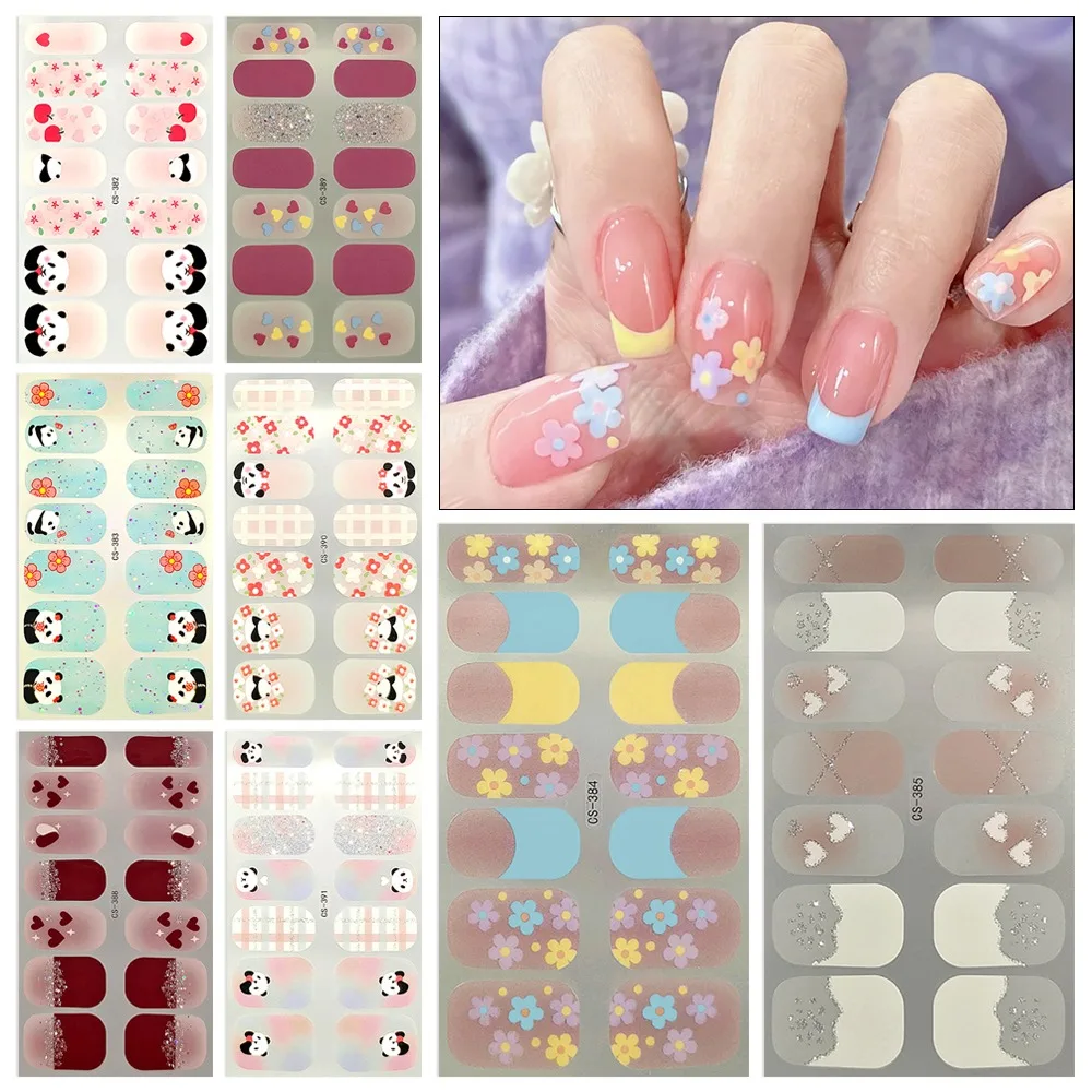 Waterproof French Nail Decals 3D Nails Polish Wraps No Damage to Nails Nail Art Sticker Nail Art Gel Nail Stickers Set Salon