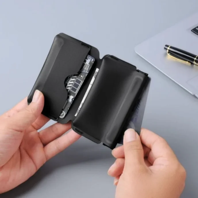 

Портативный ультралегкий держатель для удостоверений личности и визитных карточек, мини-складной кошелек, многофункциональный кошелек для монет с магнитной застежкой, сумка EDC