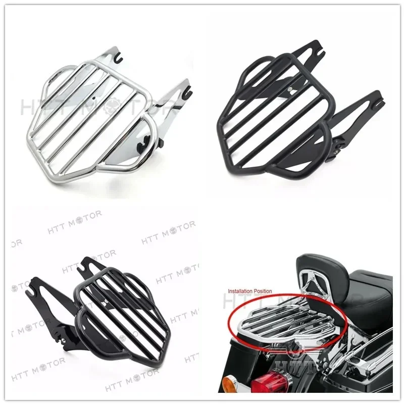 

Motorcycle Parts Chrome King Detachables Two-Up Luggage Rack for 09-16 Harley Davidson Touring Street Glide