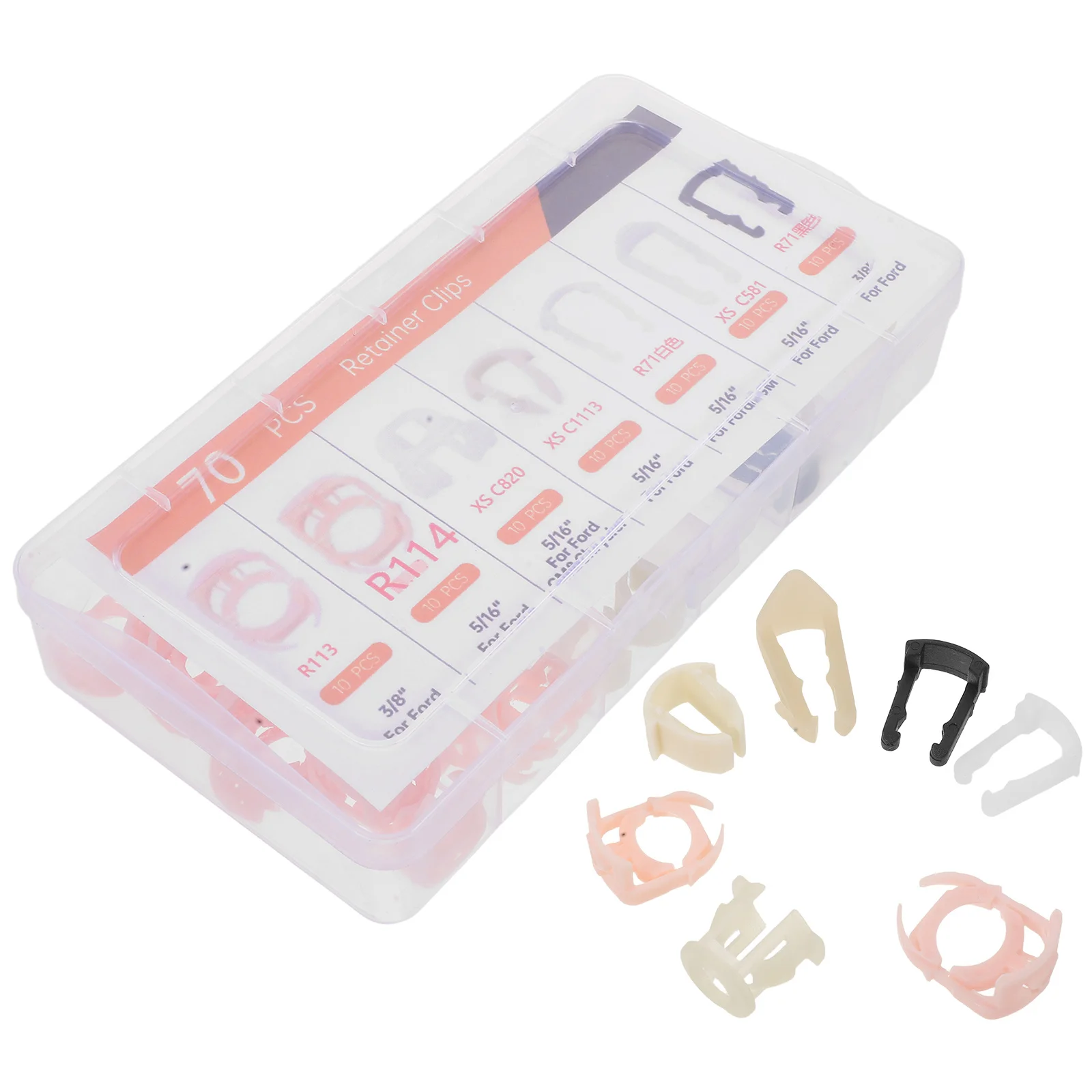 

70Pcs Fuel Line Retainer Clips Set High Temperature Resistant Anti Aging Materials for Vehicle Systems Fuel Line Clips