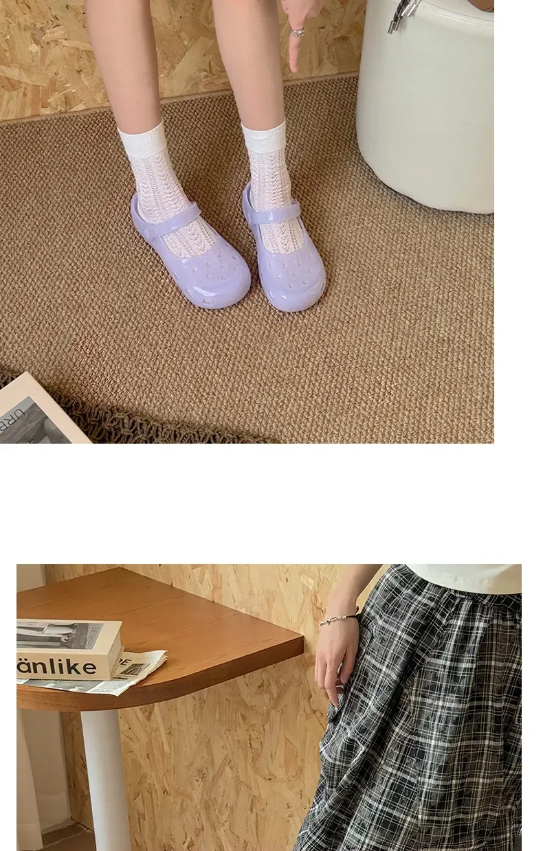 SHAJI Sommer Damen Kristall-Ballett-Clogs Runde Zehenpartie Süße Japanische EVA Anti-Rutsch-Sandalen Reise Alltag Pendeln Studenten-Slides – Detail 11