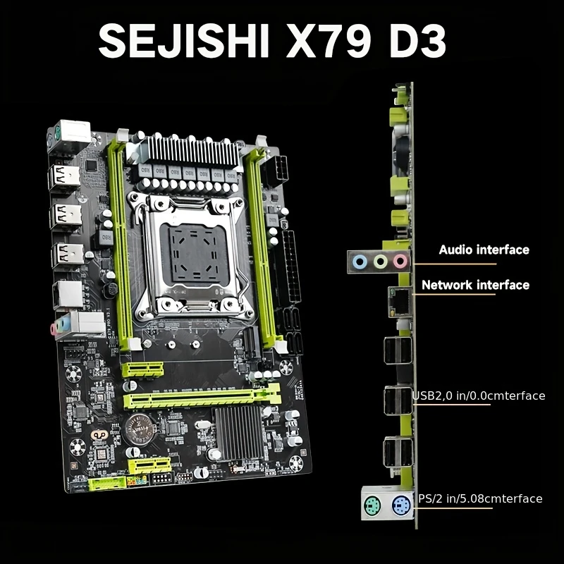 SEJISHI X79 64GB اللوحة LGA 2011 Set Kit Intel Xeon E5-2650 V2 معالج وحدة المعالجة المركزية + DDR3 8GB 1600Mhz ذاكرة الوصول العشوائي