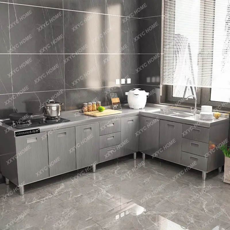 

304 integral stainless steel kitchen cabinets household small apartment simple stove integrated storage storage cupboard