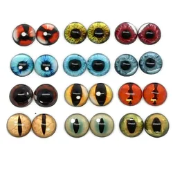 24pcs Dragon Eyes Cat Eye Toys Hot Sale 6mm 8mm 10mm 12mm Handmade Photo Glass Cabochons DIY Making Accessories