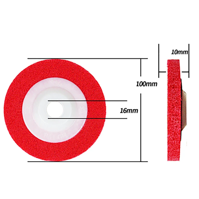 4-Inch Polijstschijf 100*16 Buffing Pad Roestvrij Staal Polijsten Pad Voor Polijsten Machine Nylon Geborsteld Wiel fiber Wiel