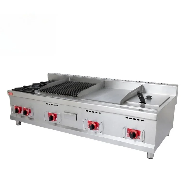 

Restaurant Gas Stove Combination/Grill Pan/Fryer 4 in 1 Multifunctional Commercial Kitchen Machine