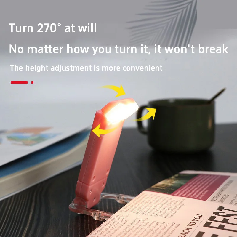 

Usb Rechargeable Led Book Light 1800k-6000k Portable Clip Desk Light 500mah Bookmark Reading Light Adjustable Brightness 15 Gear