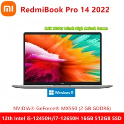 Ноутбук Xiaomi RedmiBook Pro 14, ноутбук с диагональю 14 дюймов, высота 12 ярдов/i7-12650H 14 дюймов, NVIDIA GeForce MX550, 2022 K, 2,5 Гц, легкая подсветка экрана для ПК, 120