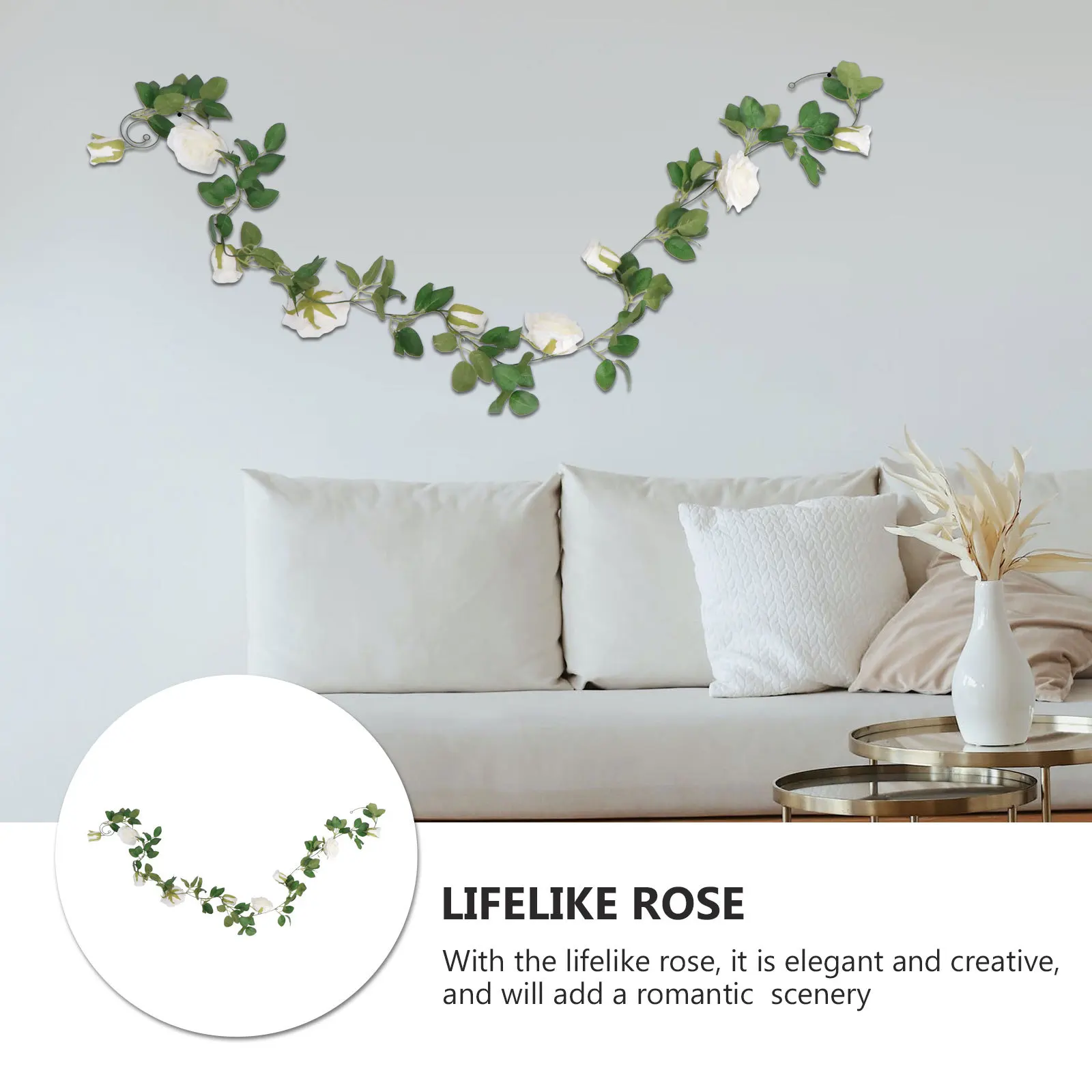 

1pc Simulated Rose Rattan Garland Artificial Rose Vine For Wedding Party Decor Balcony Garland Home Party Decoration Festival
