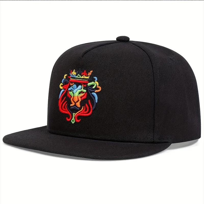 Unisex Lion Crown Embroidery Hip-hop Hats Spring Autumn Outdoor Adjustable Casual Baseball Caps Trucker Caps Sunscreen Hat