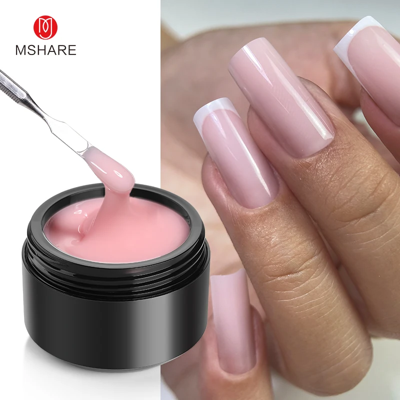 MSHARE 50 ml Natural Nails Gel Builder Nalil Tpo Free Selbstnivellierendes Gel für die Nagelverlängerungskonstruktion Pink Shade UV-LED-Gel