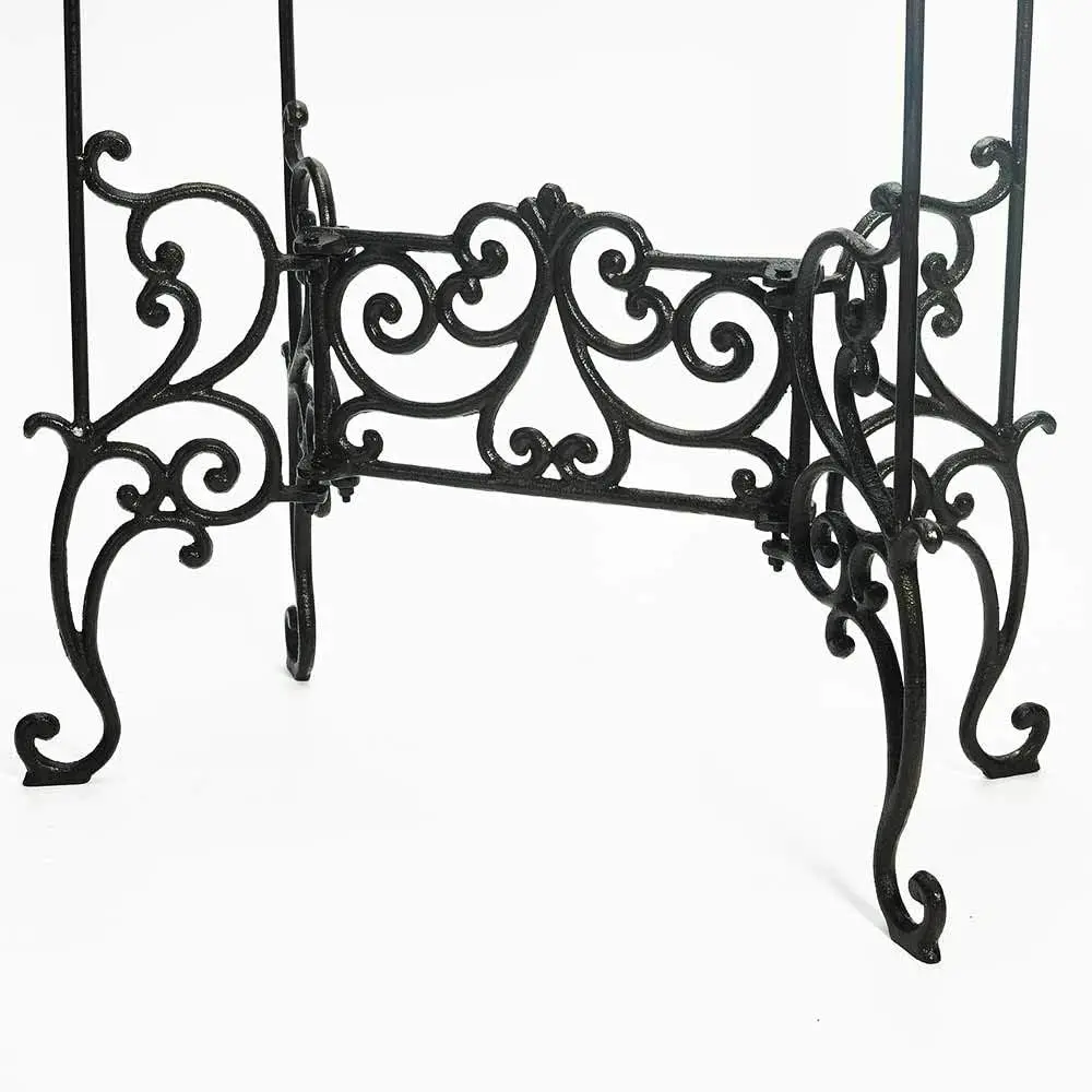 Sungmor Heavy Duty Cast Iron Potted Plant Stand Garden Table Indoor Outdoor Corner Shelf for Planters Vases Books and More