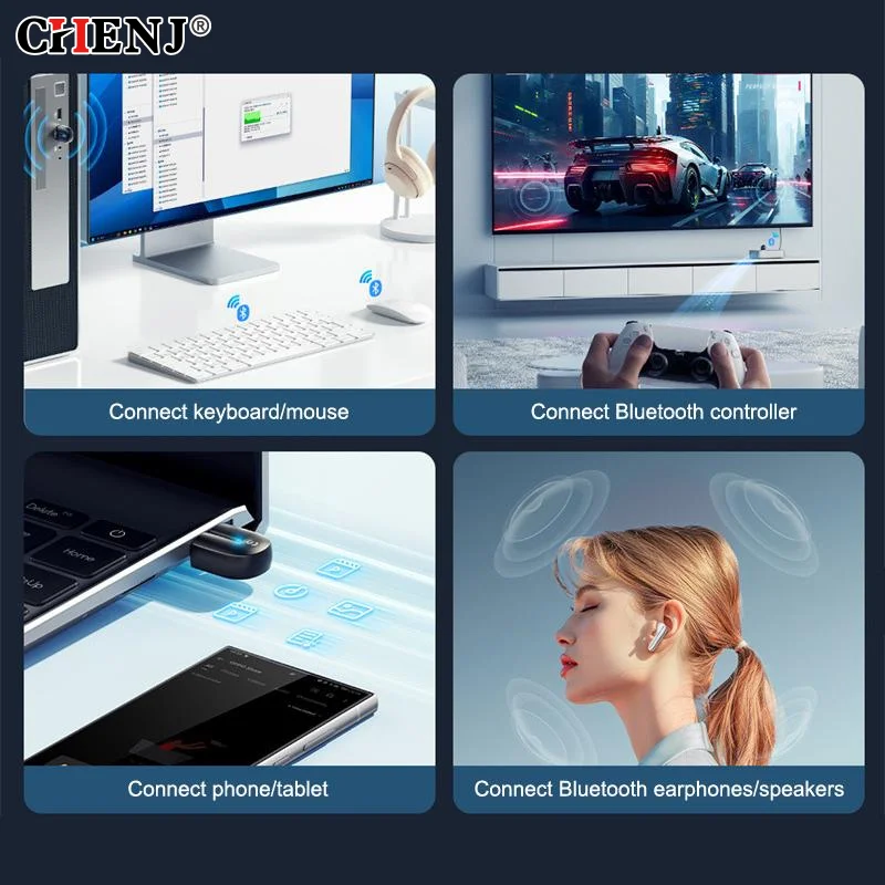✈ Adattatore USB Bluetooth Dongle Bluetooth 5.3 per PC Altoparlante portatile Ricevitore audio Mouse wireless Trasmettitore USB