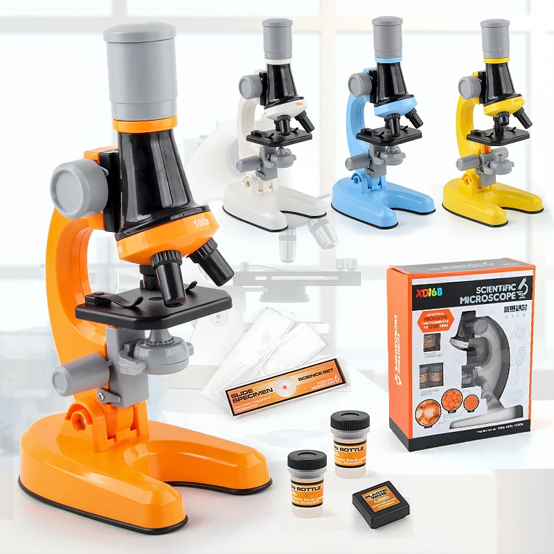 Microscope de laboratoire de biologie pour enfants, LED sous x, kit d'expérimentation scientifique scolaire, éducation, jouets scientifiques, cadeaux pour enfants, kness st