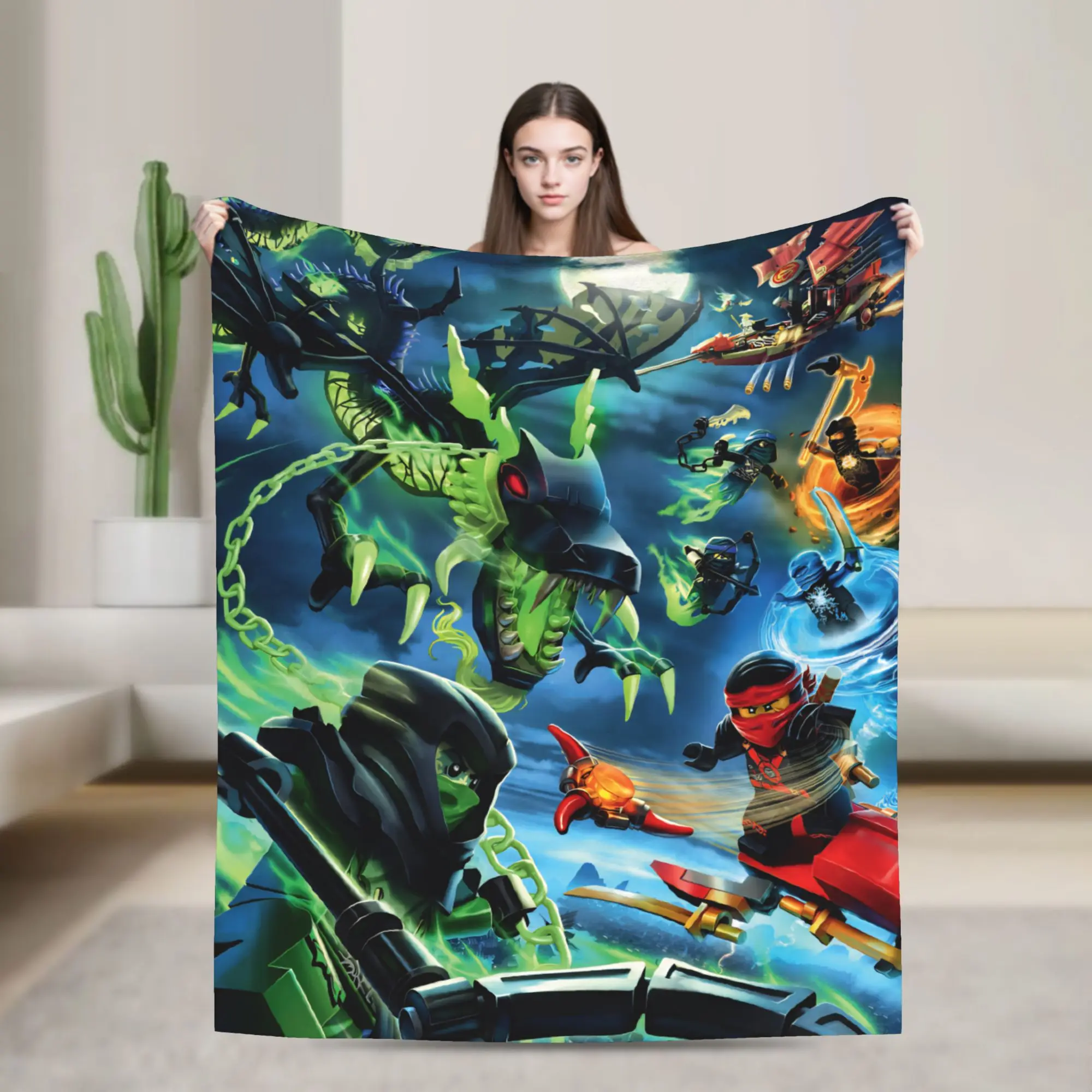 N-ninjagos  Blanket  Warm Soft Fluffy Plush Throw Blanket For Child Couch Chair Flannel Bedspread Bed Cover