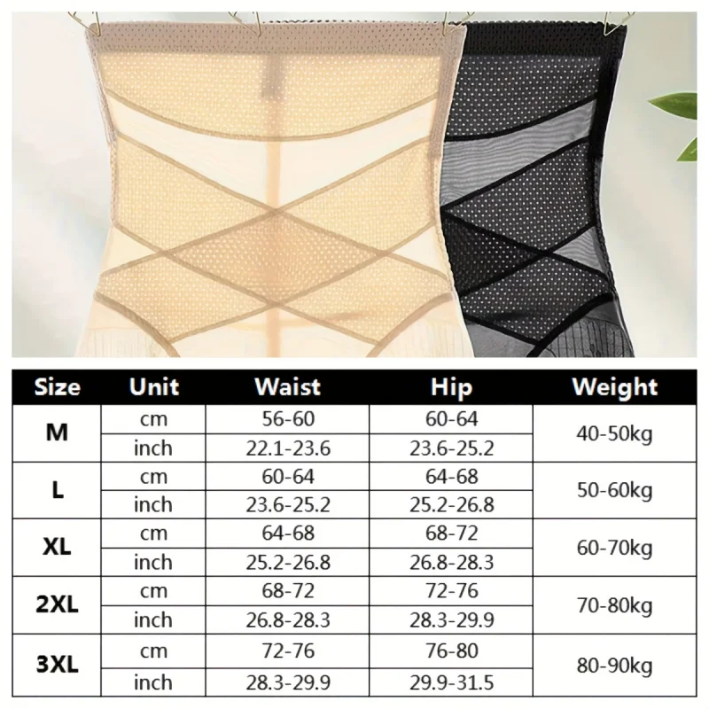 1pc Sexy Cross Body Shaper High Waist Panties Women Girdle Belly Tummy Control Trainer Shapewear Lace & Mesh Splicing Underwear