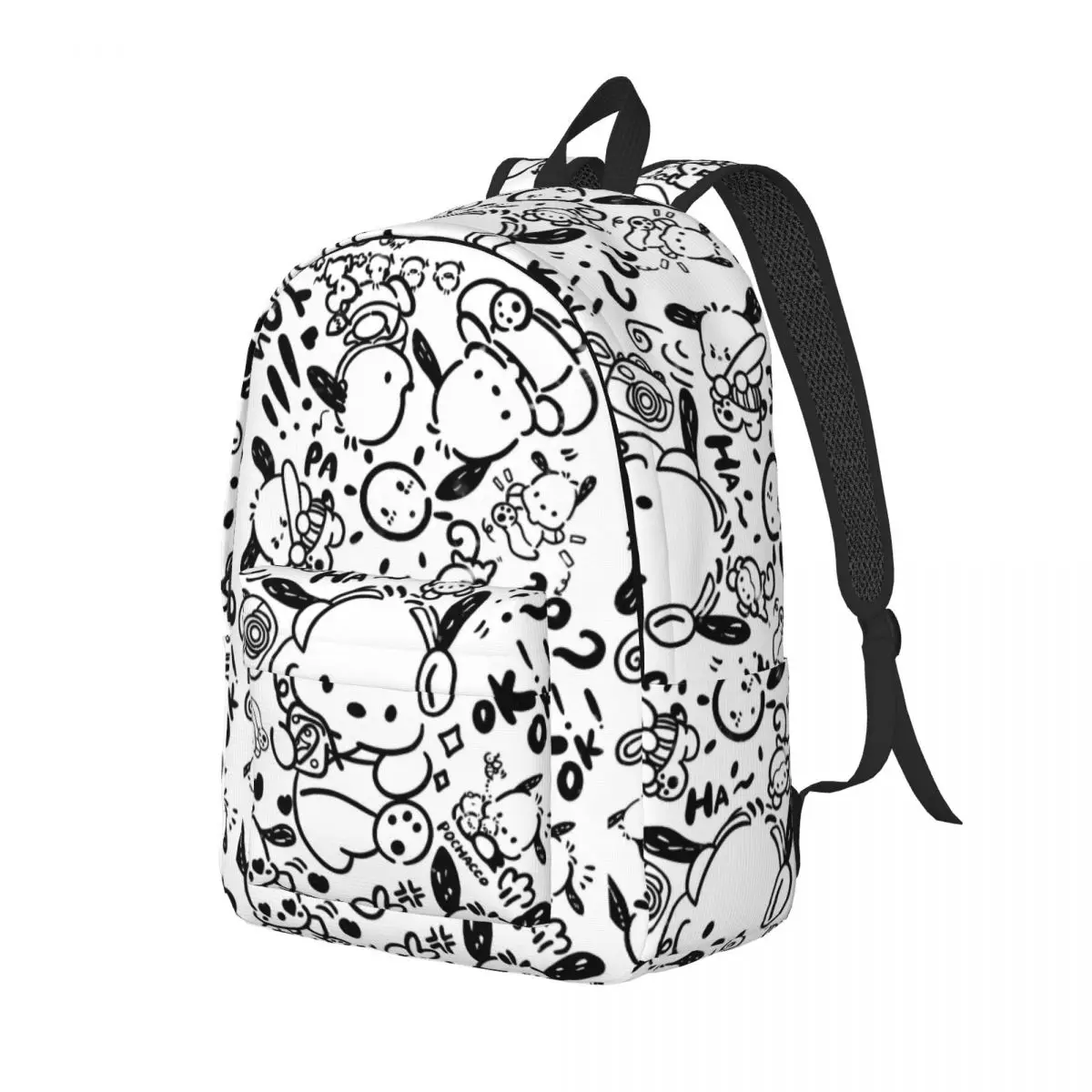 Cute Pochacco Graffiti Cute Backpack Cartoon Dog Travel Backpacks Student Unisex Pretty School Bags Custom Durable Rucksack