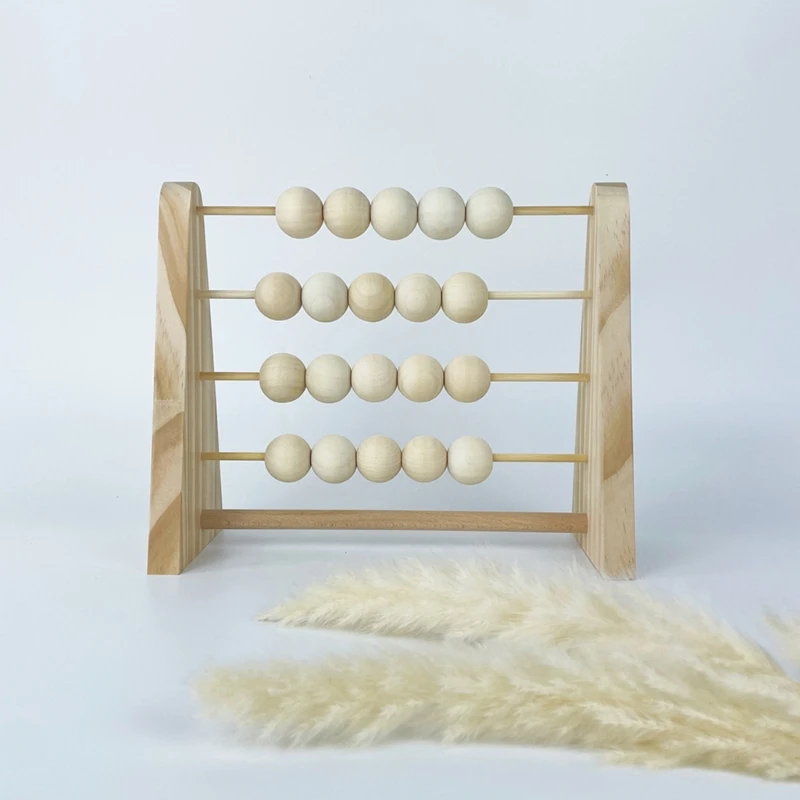 Perline legno Abaco Baby Kids Conteggio artigianale Apprendimento precoce Giocattoli educativi Nursery Baby Room Decorazione