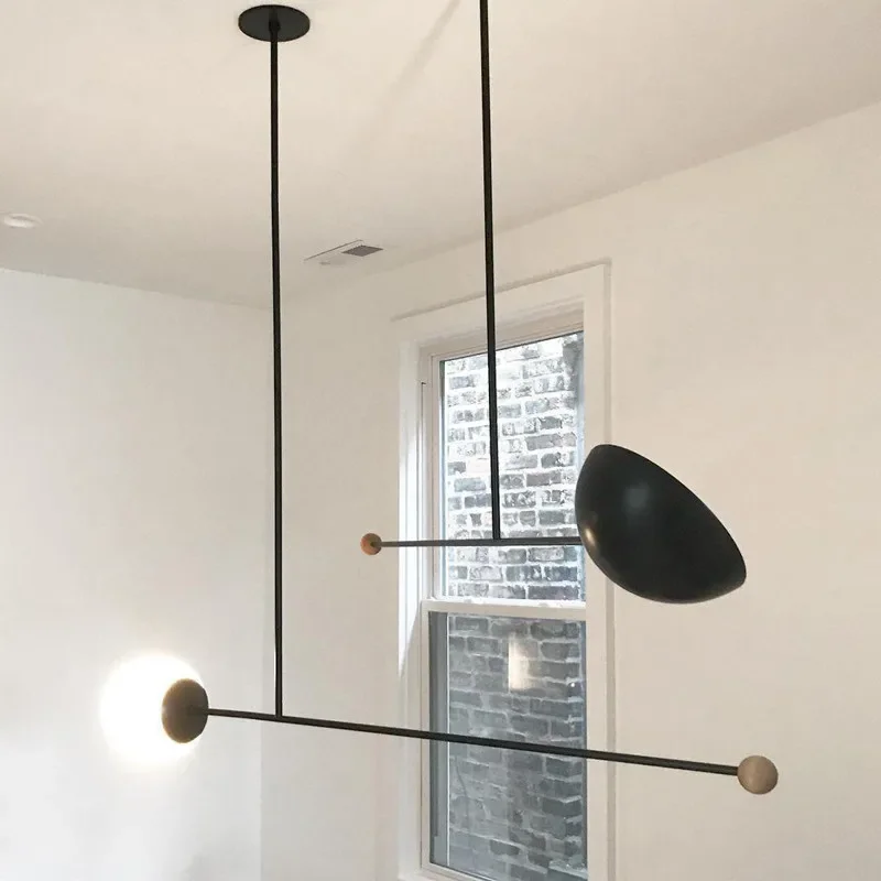 Chandelier Minimalist Rotating Light Design Geometric Pole Hanging Light Dining Room Indoor Home Coffee Shop Light