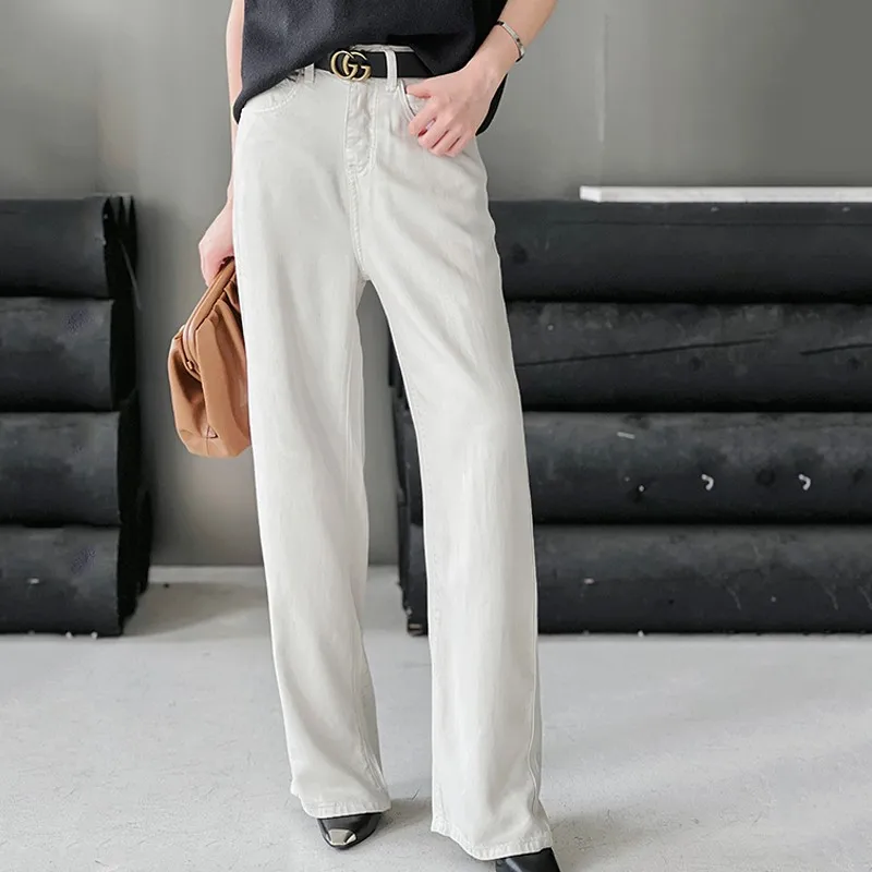 

ZHISILAO New High Waist Wide Leg Jeans Women Vintage Casual Loose Full Length Denim Pants Streetwear 2023