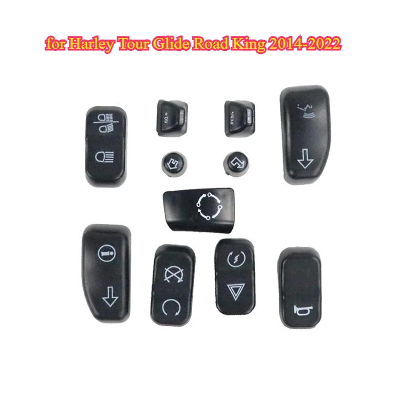 

Мотоциклетный ручной переключатель, крышка кнопки, комплект для Harley Tour Glide Road King 2014-2022, сменный комплект, черный, 11 шт.