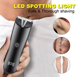 Trimmer Beard For Man Shaver Razor Beard Shaper Armpit Chest Hair Trimmers Profession Barber LED Display Re-Battery Hair Removal