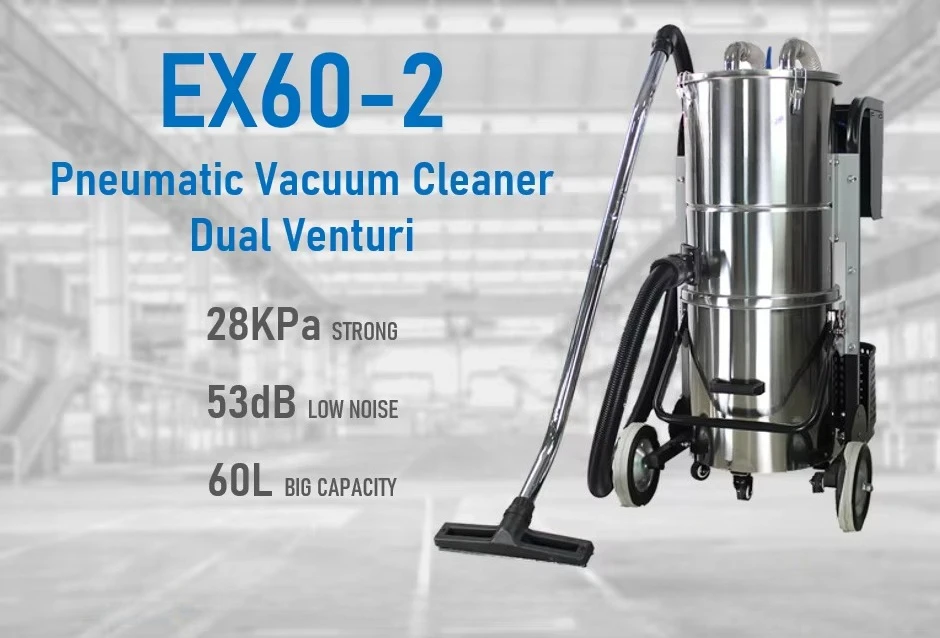 EX60-2 Pneumatic Explosion-Proof Industrial Vacuum Cleaner for Heavy Dust Cleaning Heavy-Duty Vacuum for Dangerous Environments
