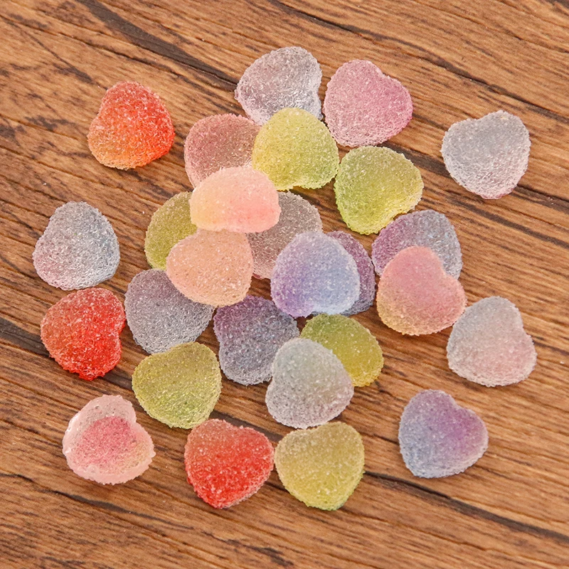 50Pcs Resin Emulation Candy Star & Heart DIY Craft Accessories