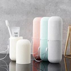 Toothbrush Cup with Cap Creative Toothpaste Holder Portable Storage Case Box Organizer Toiletries Storage Cup Travel Gadgets