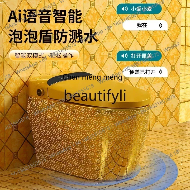 F185   Golden smart toilet automatic induction flip without water pressure limit integrated instant electric color toilet