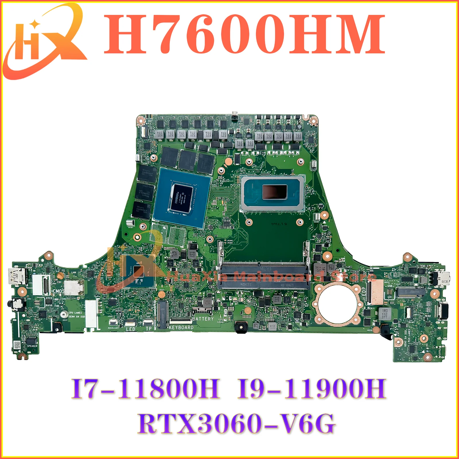 W7600H3A Mainboard For ASUS H7600HM W7600H5A W7600H3 J7600H3A J7600H5A J7600HM Laptop Motherboard i7-11800H i9-11900H W-11955M