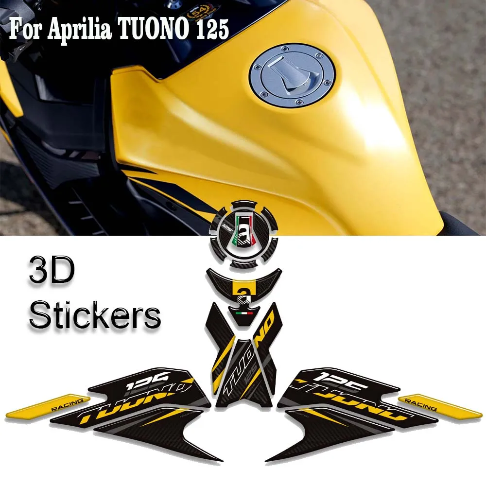

Motorcycle For Aprilia TUONO 125 Tank Pad TankPad 3D Bike Cap Grips Gas Fuel Kit Knee Stickers Decals Protection