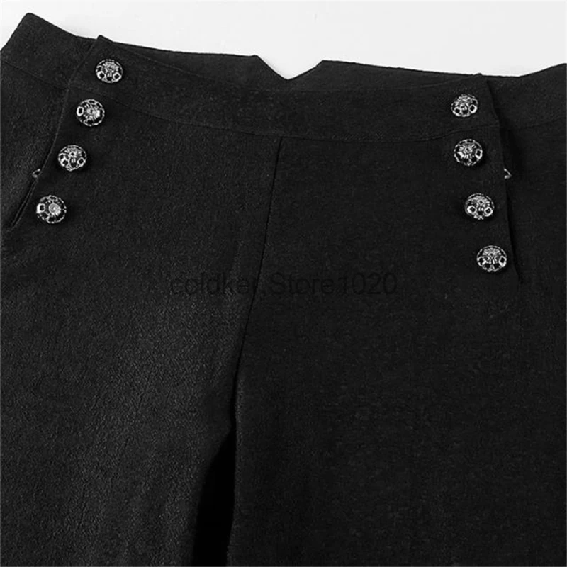 Pantalon Victorien Steampunk Médiéval pour Homme, Taille Haute, Double Boutonnage, Punk 7.5, FJMan Rétro, Costume d'Halloween