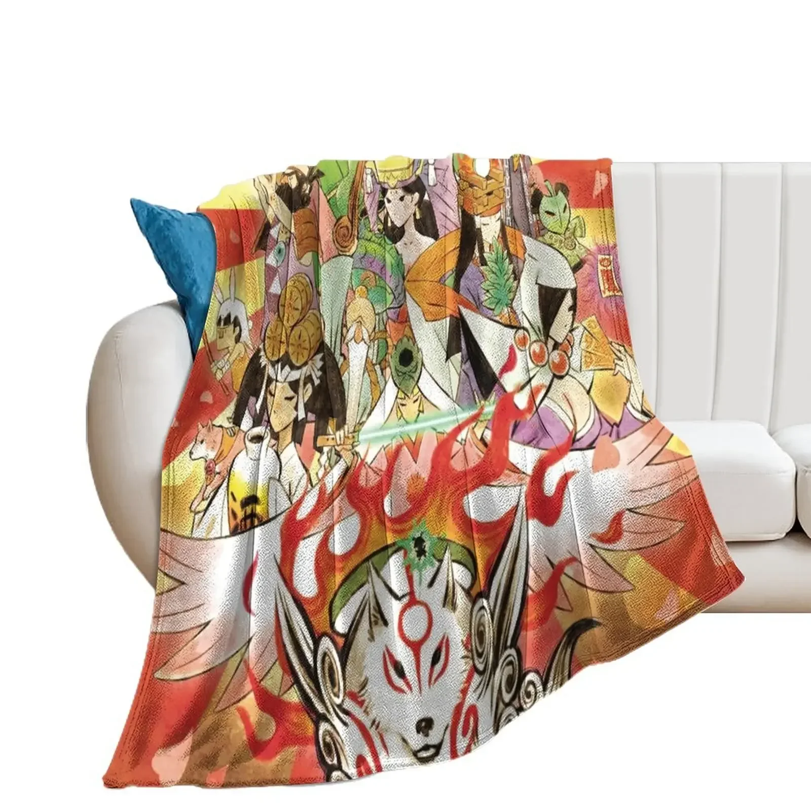 Okami HD cover Throw Blanket Warm Sofa Quilt Blankets