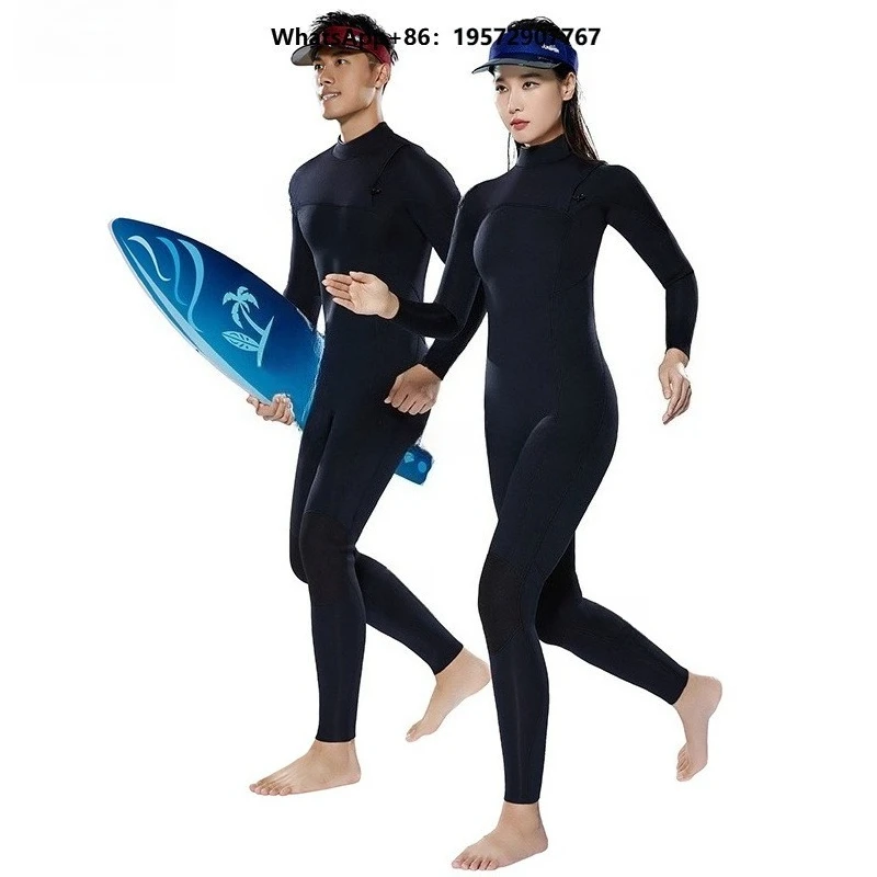 3/2mm One-piece Frontzip Super Stretchy Color Combination Women Man Freediving Surfing Wetsuit
