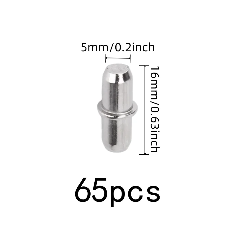 Sturdy Load Bearing Iron Cabinet Pegs 65 pcs, perfect for Cabinet Shelving, Rust Resistant Finish, Multipurpose