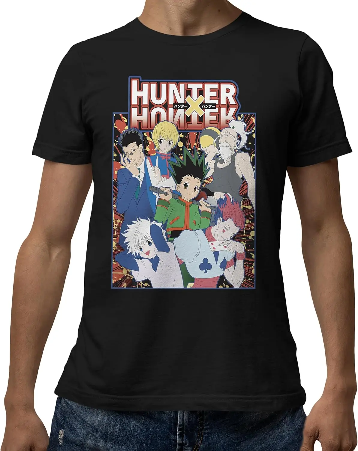 Hunter x Hunter Characters Mens and Womens Short Sleeve T-Shirt (Large, Black)