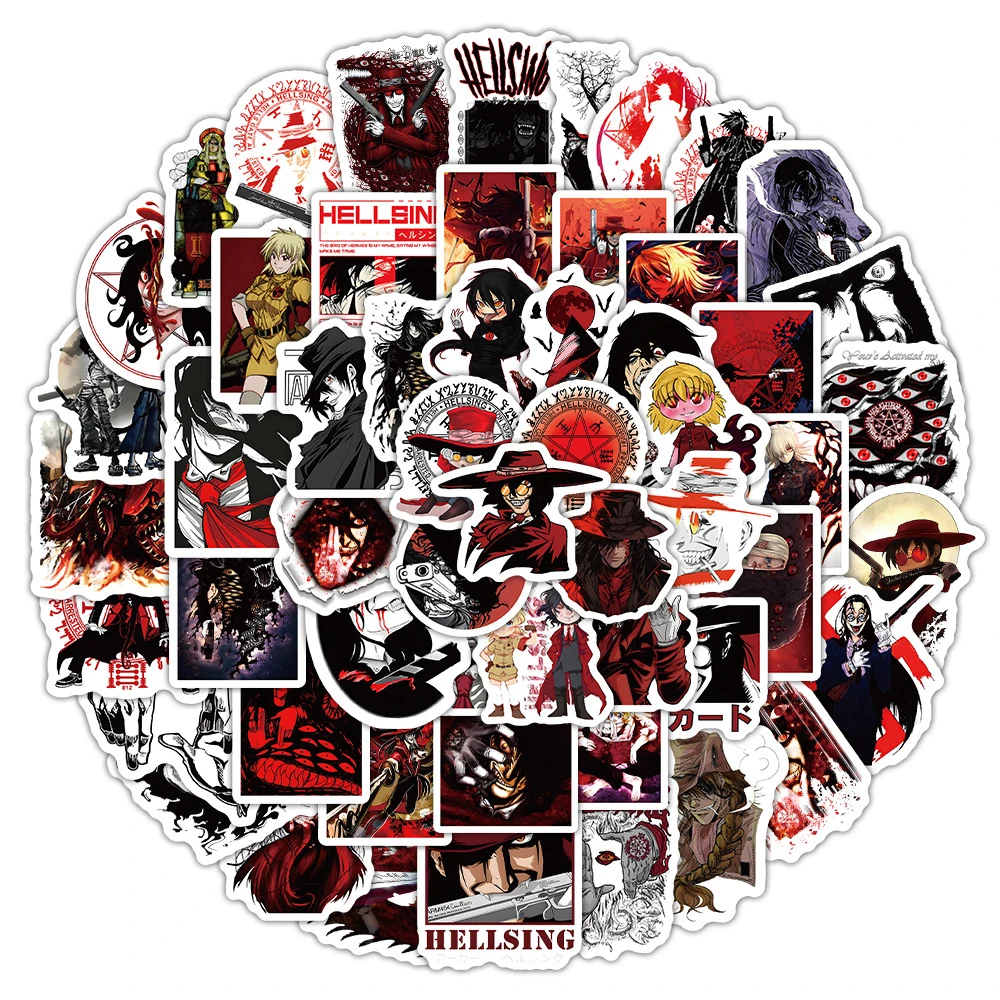 10/30/50/100pcs Cool Anime Hellsing Graffiti Stickers Decals Kids Toys DIY Skateboard Phone Laptop Motorcycle Waterproof Sticker