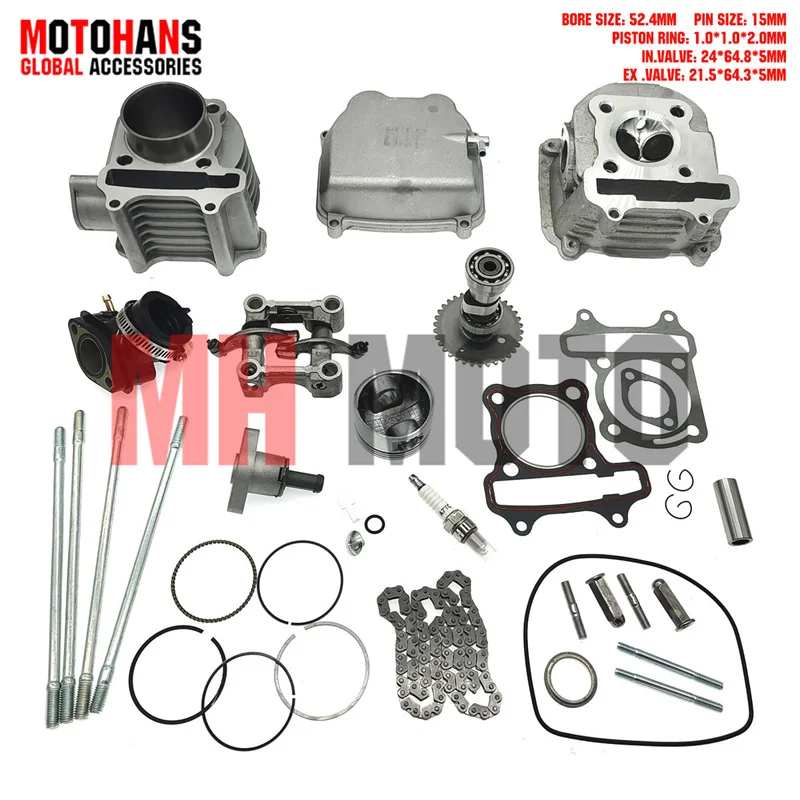 

GY6 125 150 155 170 175 180 CYLINDER AND HEAD KIT FOR 4T ENGINE SCOOTER ATV QUAD ROKETA TAOTAO UM SUNL VENTO JMSTAR JONWAY VIP