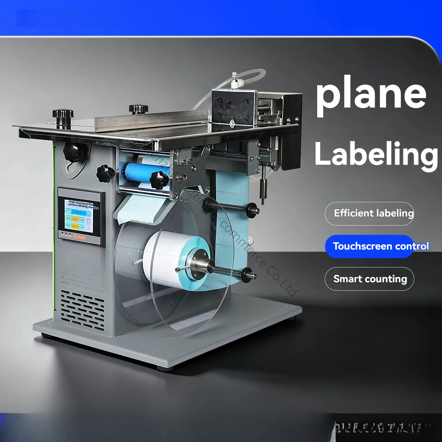 Pneumatic Plane Labeling Machine Small Semi-automatic Self-adhesive Packaging Box Efficient Sticker 90 ° Right Carton Device
