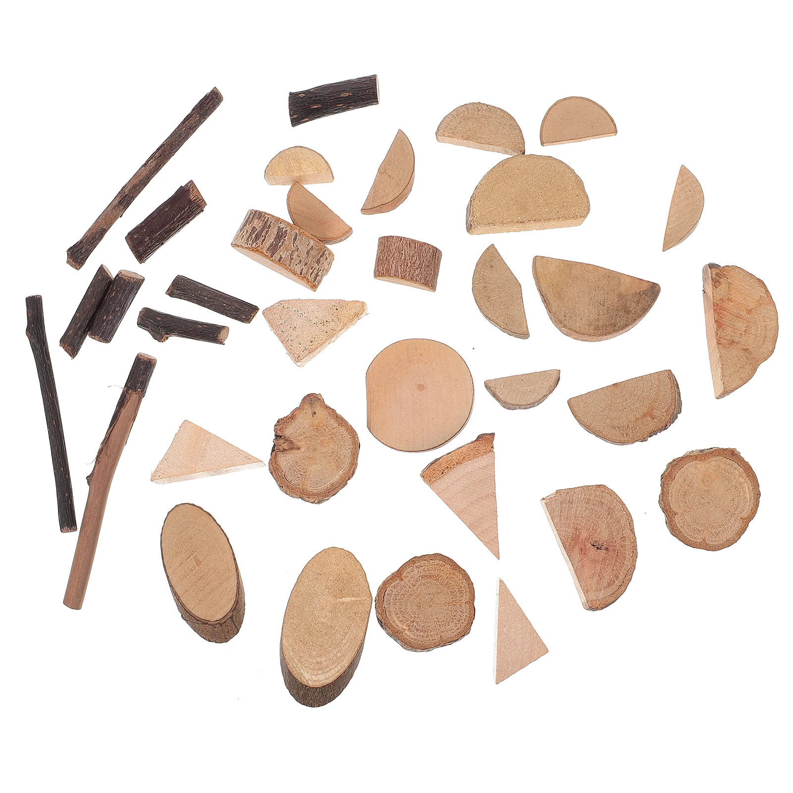 

1Set DIY Wood Craft Material Natural Tree Branches Kids Unfinished Log Discs Set for -on Learning Art Activities