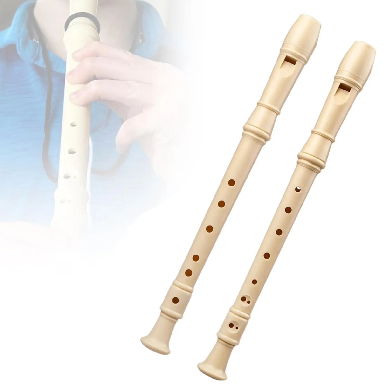 Plastic Soprano Recorder C Key Long Flute Instrument for Beginners School